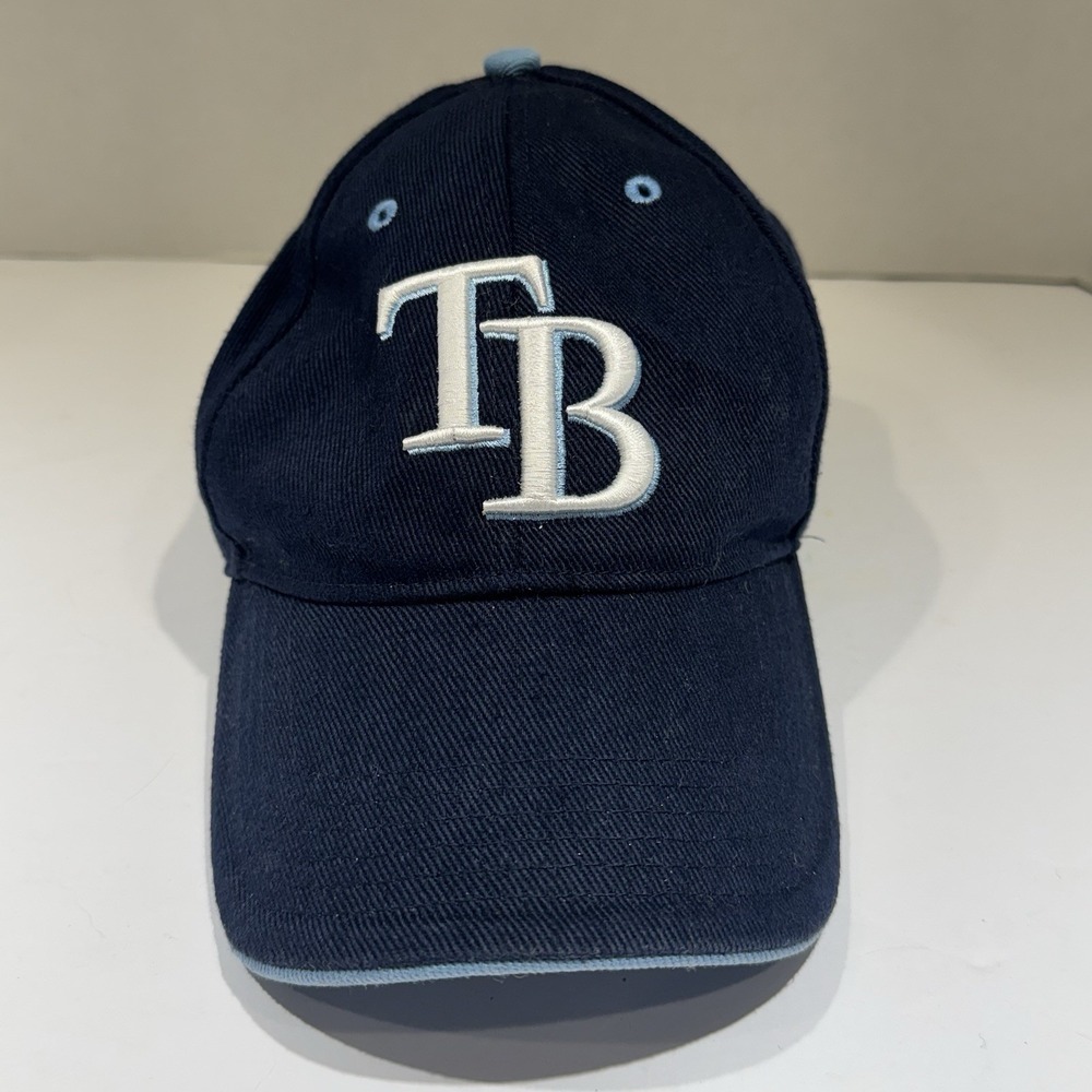 FAN Favorite Tampa Bay Rays TB Navy Blue Baseball Hat Cap Hook Loop Closure - Picture 5 of 7